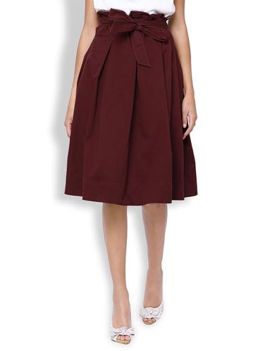 solid maroon pleated skirt - 15023896 - Very Small Image - 1