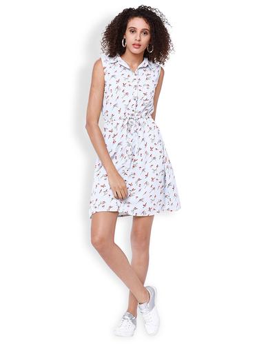 light blue printed blouson dress - 15023939 - Very Small Image - 1