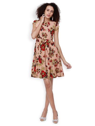pink floral belted dress - 15023948 - Very Small Image - 1