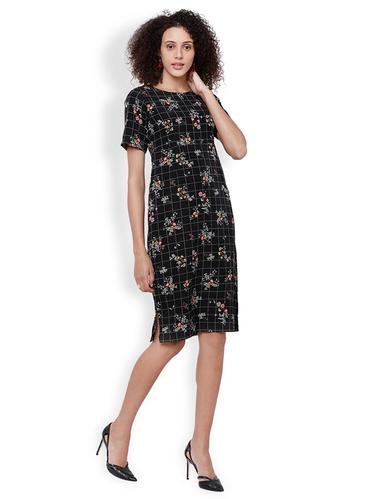 black checkered sheath dress - 15023956 - Very Small Image - 1