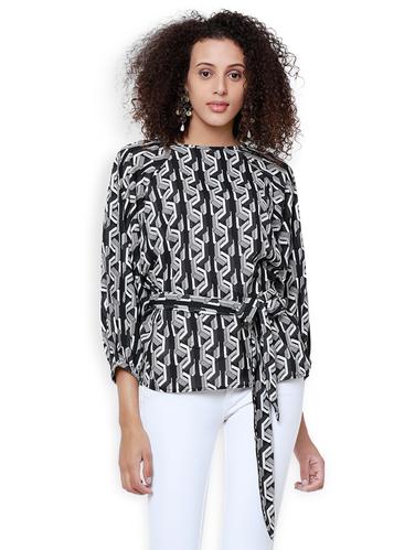 black printed top - 15023983 - Very Small Image - 1