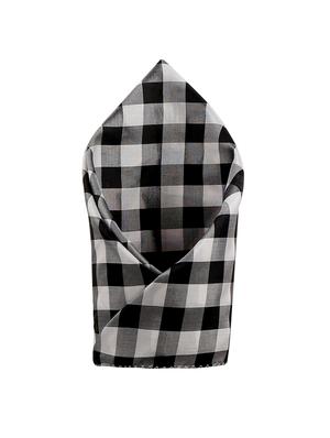 black and white silk pocketsquare - 15023989 - Standard Image - 1