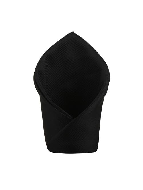 black silk pocketsquare - 15023996 - Standard Image - 1