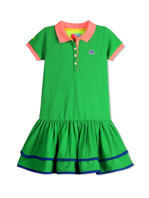 green cotton blend frock - 15024151 - Standard Image - 1