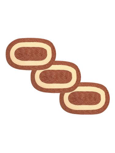 Solid 3 Piece Polycotton Door Mat Set - 15024159 - Very Small Image - 1