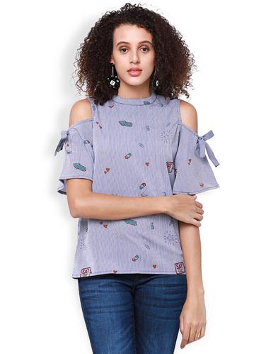 cold shoulder knot detail top - 15024182 - Very Small Image - 1