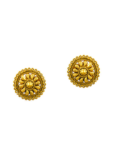 gold metal studs earrings - 15024195 - Very Small Image - 1