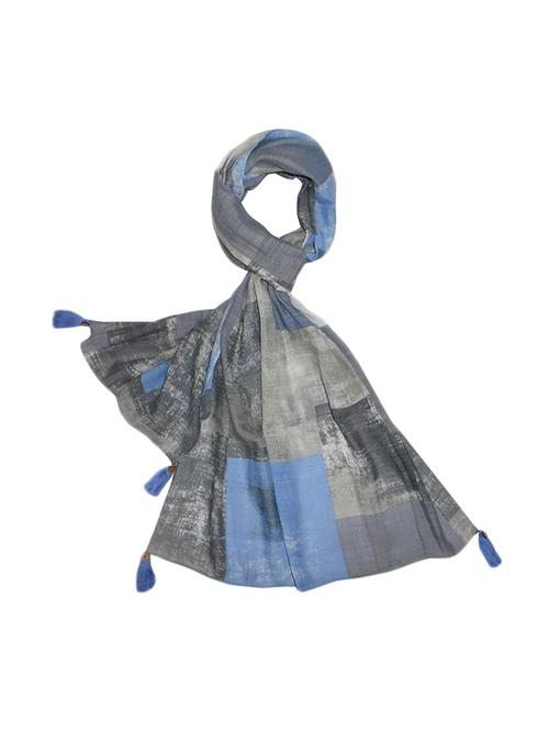 blue viscose scarf - 15024271 - Standard Image - 1