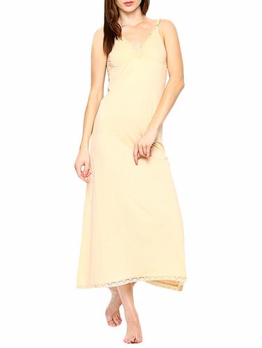 beige cotton nighty - 15024329 - Very Small Image - 1