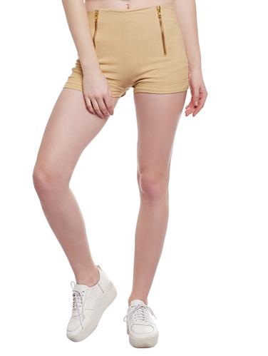 beige solid shorts - 15024387 - Very Small Image - 1