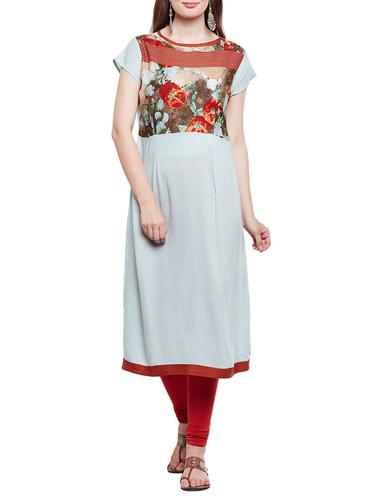 green rayon kurta - 15024392 - Very Small Image - 1
