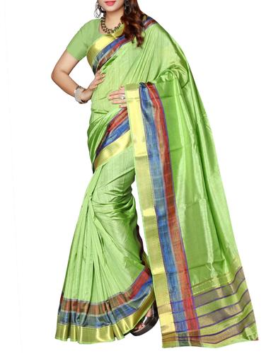mehandi art silk woven saree with blouse - 15024423 - Very Small Image - 1
