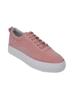pink canvas laceup sneakers - 15024443 - Standard Image - 1