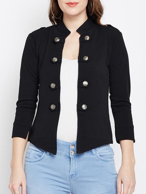 solid black summer jacket - 15024836 - Standard Image - 1