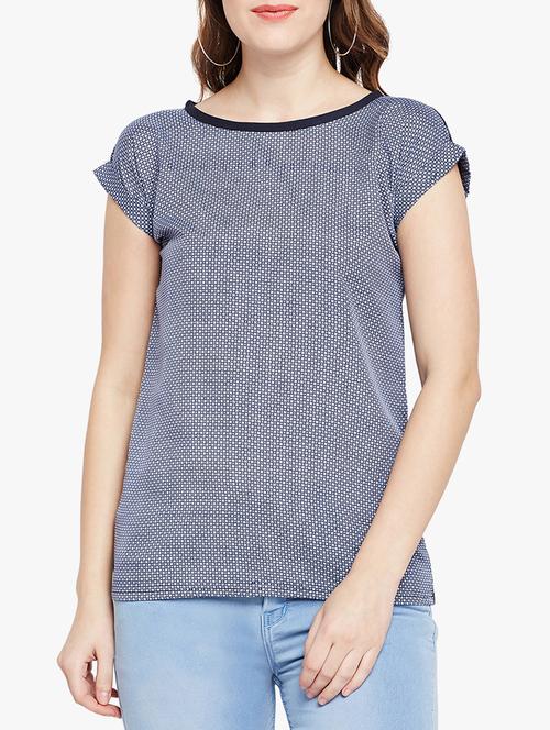blue printed top - 15024870 - Standard Image - 1