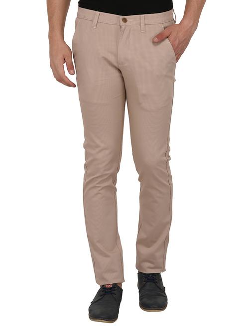 beige cotton blend chinos - 15024912 - Standard Image - 1