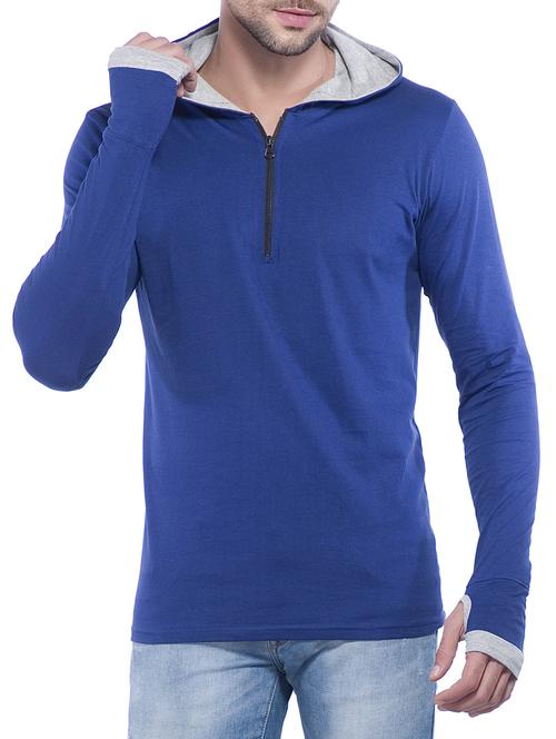 navy blue cotton thumb hole tshirt - 15024972 - Standard Image - 1