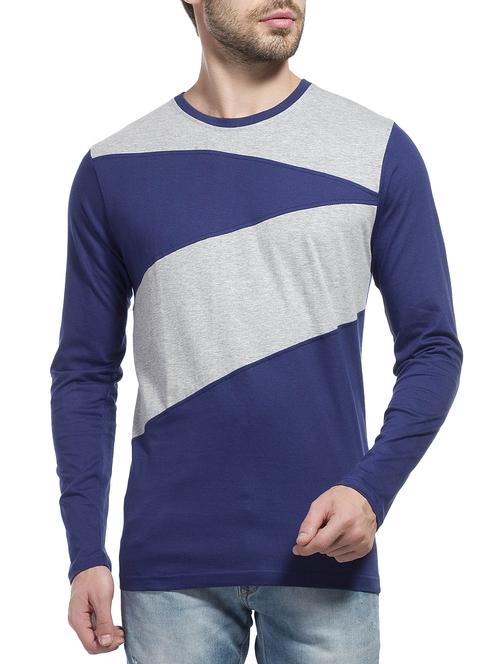 blue cotton cut and sew t-shirt - 15024979 - Standard Image - 1