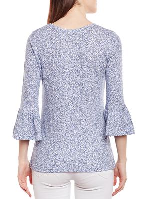 light blue floral viscose top - 15024984 - Standard Image - 3