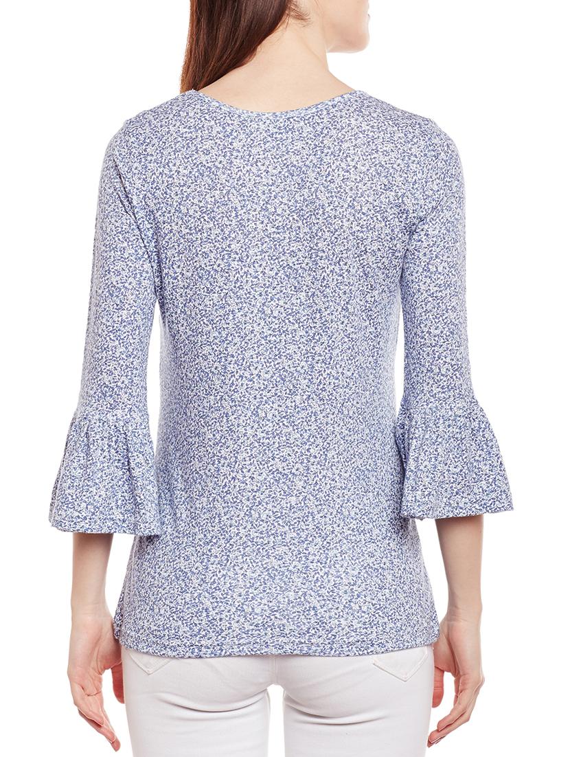 light blue floral viscose top - 15024984 - Zoom Image - 3