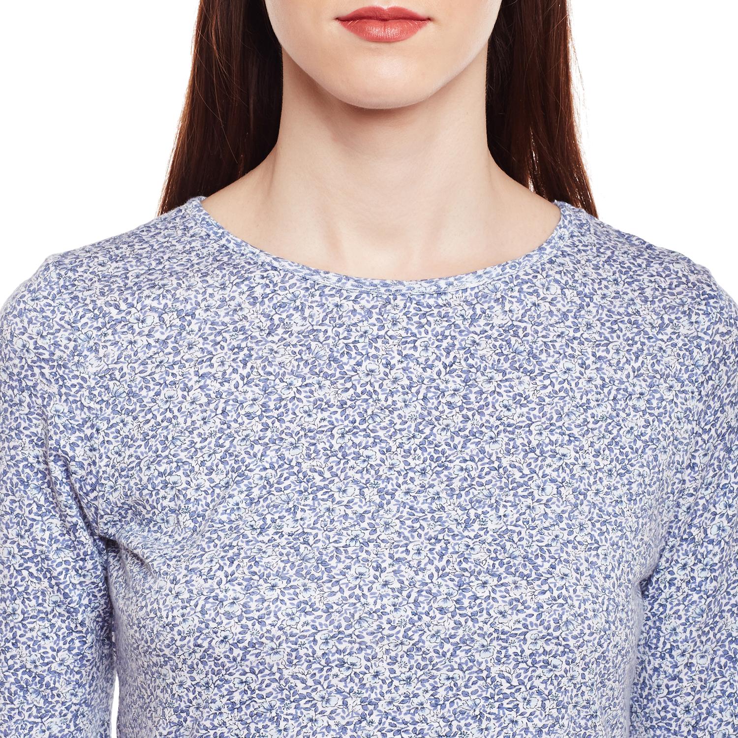 light blue floral viscose top - 15024984 - Zoom Image - 4