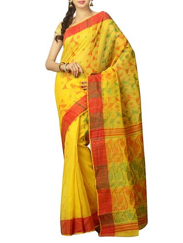 yellow cotton tant saree - 15025028 - Very Small Image - 1