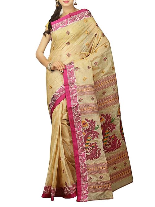 ZARI HAND WOVEN TUSSAR SAREE - 15025030 - Standard Image - 1
