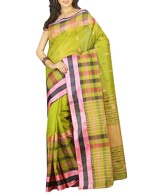 MINT GREEN BENGAL HANDLOOM SAREE - 15025047 - Standard Image - 1
