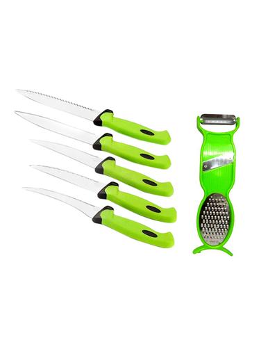 Combo of Knife Set of 5 Pcs + 3 in 1 Peeler - 15025073 - Very Small Image - 1