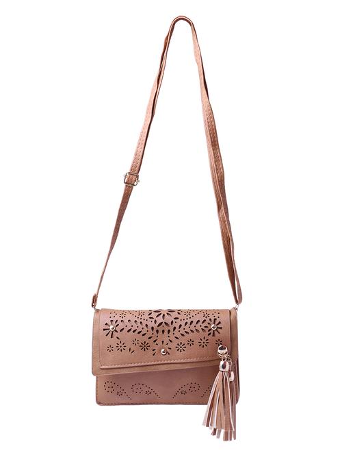brown leatherette regular sling bag - 15025084 - Standard Image - 1