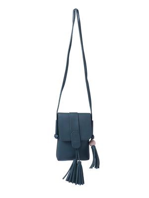 green leatherette regular sling bag - 15025089 - Standard Image - 1