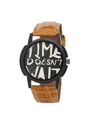 LOF Black Round Dial Leather Strap Men's Analog watch - LW1001 - 15025093 - Standard Image - 1