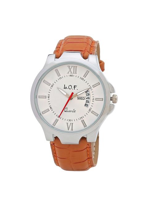 LOF White Round Dial Leather Strap Men's Multi function Analog watch - LW2007 - 15025099 - Standard Image - 1