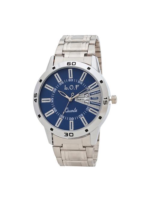 LOF Blue Round Dial Metal Strap Men's Multi function Analog watch - LW3002 - 15025108 - Standard Image - 1