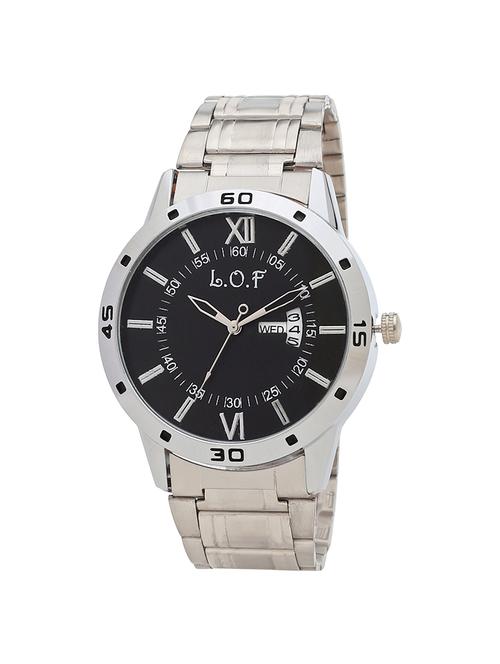 LOF Black Round Dial Metal Strap Men's Multi function Analog watch - LW3005 - 15025111 - Standard Image - 1