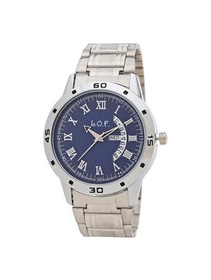 LOF Blue Round Dial Metal Strap Men's Multi function Analog watch - LW3009 - 15025115 - Standard Image - 1