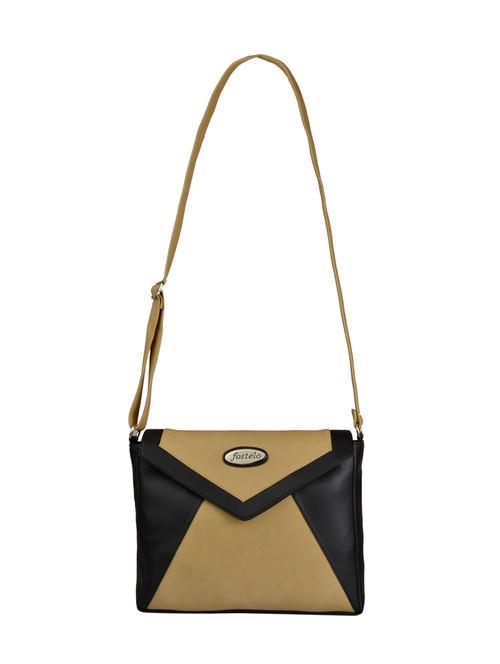 beige leatherette sling bag - 15025121 - Standard Image - 1
