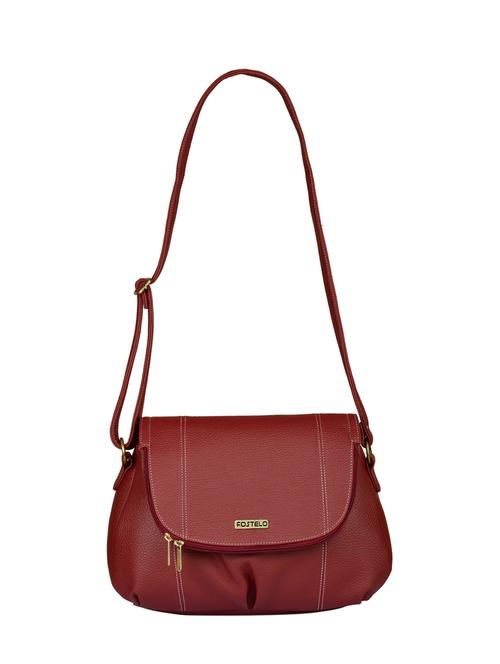 maroon leatherette sling bag - 15025128 - Very Small Image - 1