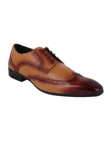 tan Leather lace-up derby - 15025462 - Very Small Image - 1