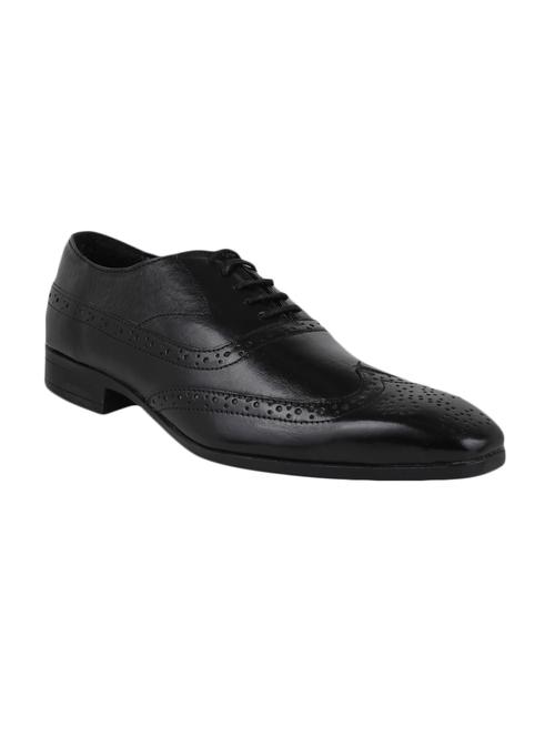 black Leather lace-up brouge - 15025463 - Standard Image - 1