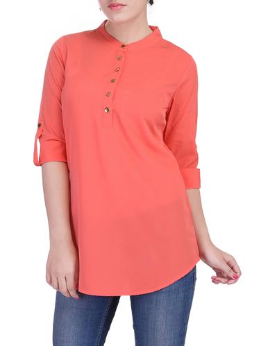 orange solid tunic - 15025467 - Very Small Image - 1