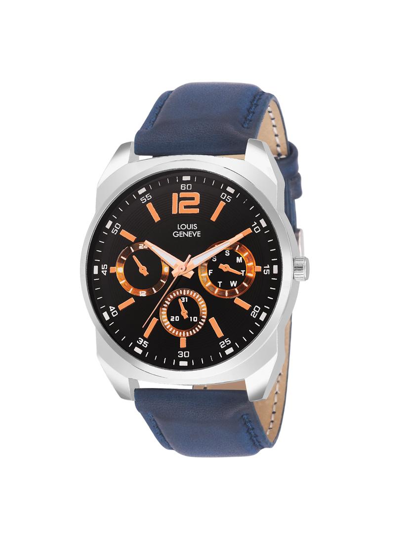 LOUIS GENEVE Black Dial Watch For Men - LG-MW-GBLUE-208 - 15025599 - Zoom Image - 1