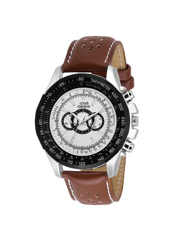 LOUIS GENEVE White Dial Watch For Men - LG-MW-BR-WHITE-245 - 15025611 - Very Small Image - 1