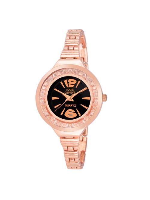 LOUIS GENEVE Black Dial Watch For Women - LG-LW-SS-CBLACK-80 - 15025715 - Very Small Image - 1
