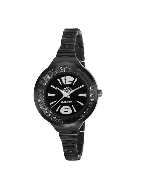 LOUIS GENEVE Black Dial Watch For Women - LG-LW-SS-BLACK-82 - 15025717 - Standard Image - 1