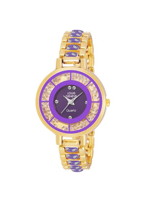 LOUIS GENEVE Purple Dial Watch For Women - LG-LW-SS-PGOLD-105 - 15025738 - Standard Image - 1
