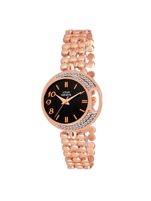 LOUIS GENEVE Black Dial Watch For Women - LG-LW-SS-CBLACK-110 - 15025743 - Standard Image - 1