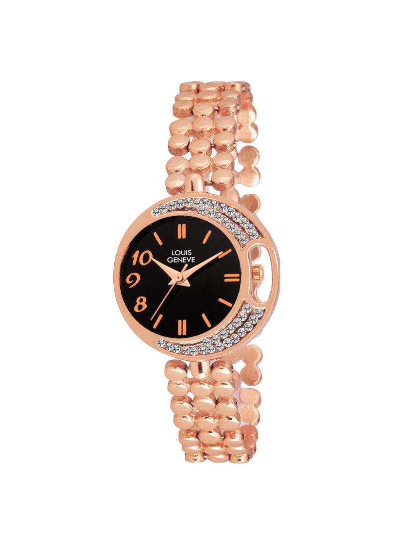 LOUIS GENEVE Black Dial Watch For Women - LG-LW-SS-CBLACK-110 - 15025743 - Zoom Image - 1