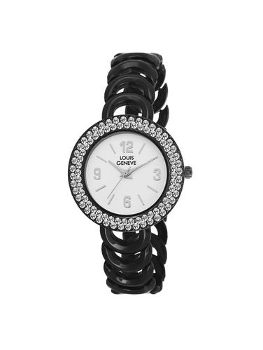 LOUIS GENEVE White Dial Watch For Women - LG-LW-SS-BWHITE-127 - 15025758 - Very Small Image - 1