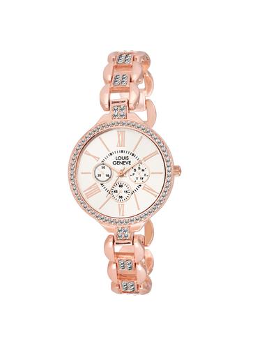 LOUIS GENEVE White Dial Watch For Women - LG-LW-SS-CGOLD-131 - 15025762 - Very Small Image - 1